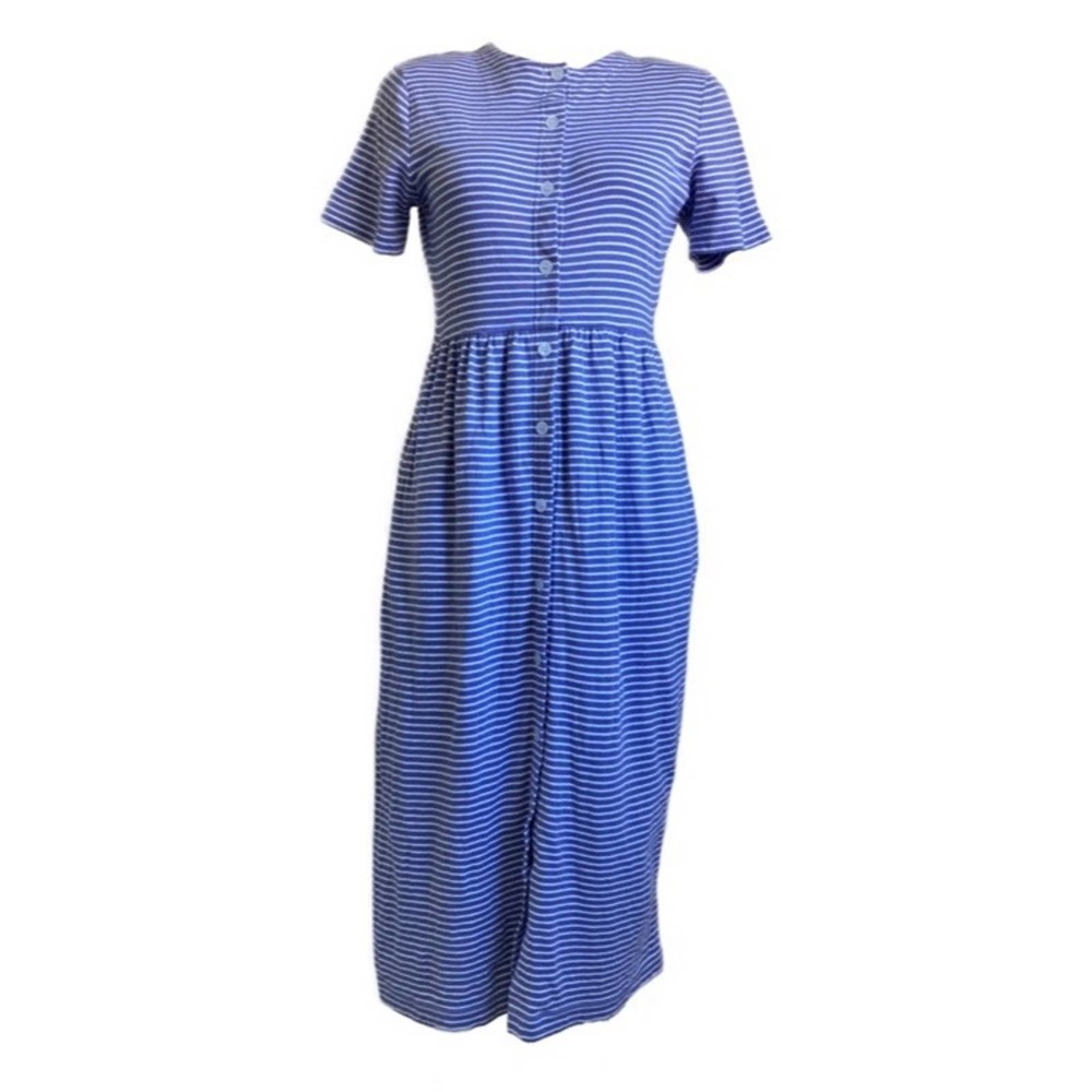 Purple and White Striped Summer Dress